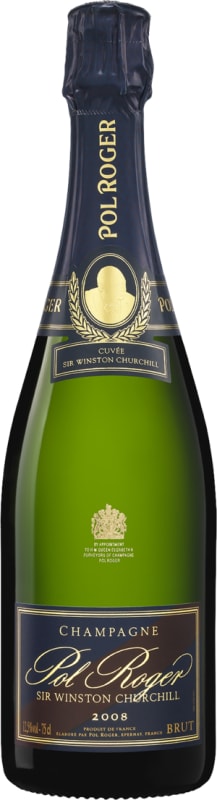 Pol Roger Sir Winston Churchill Brut with Gift Box 2008 Front Bottle Shot