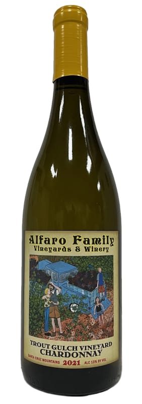 Alfaro Family Trout Gulch Vineyard Chardonnay 2021 Front Bottle Shot