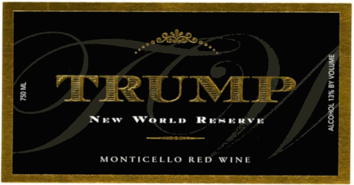 Trump Winery New World Reserve 2017 Front Label
