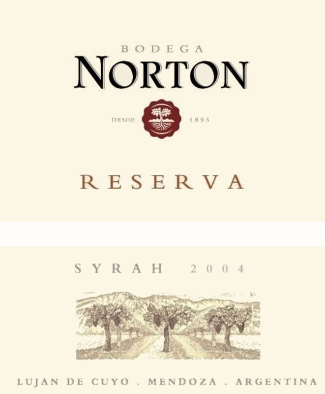Bodega Norton Reserva Syrah 2004 Front Label