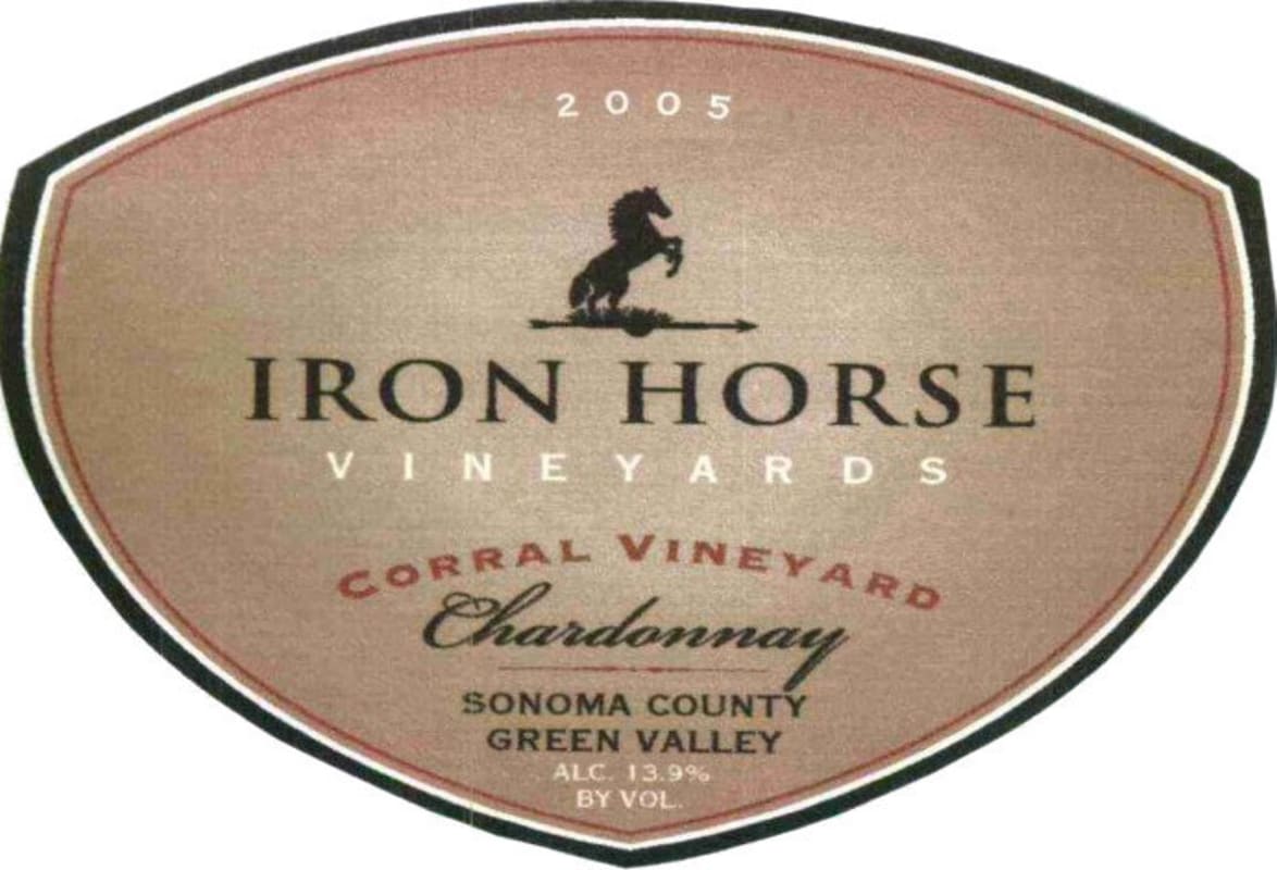 Iron Horse Corral Vineyard Chardonnay 2005 Front Label