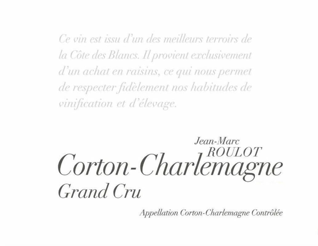 Jean-Marc Roulot Corton-Charlemagne Grand Cru (1.5 Liter Magnum) 2020 Front Label