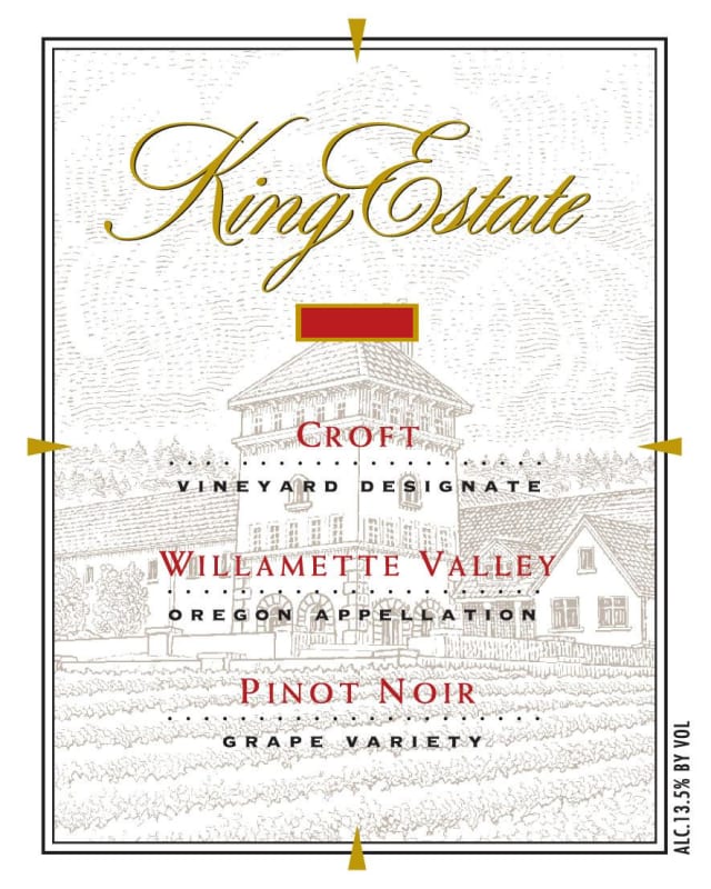 King Estate Croft Vineyard Pinot Noir 2012 Front Label
