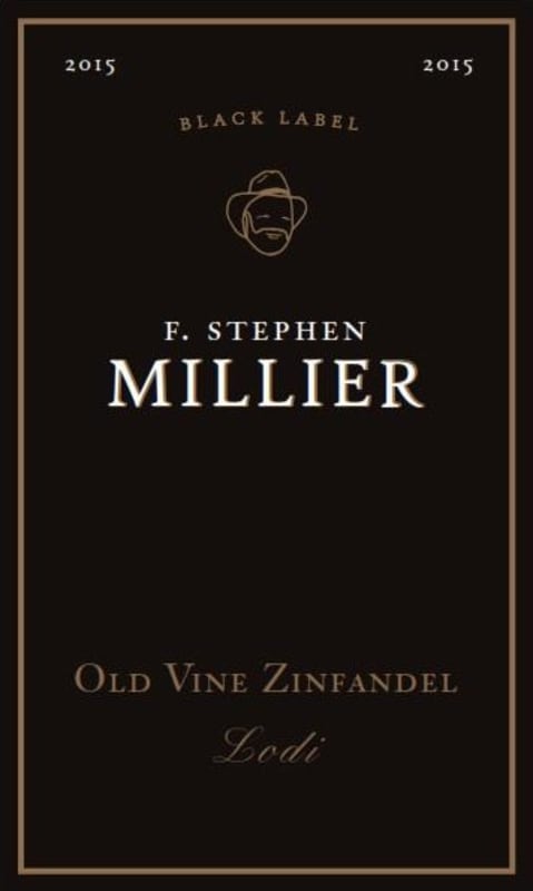 F. Stephen Millier Black Label Old Vine Zinfandel 2015 Front Label