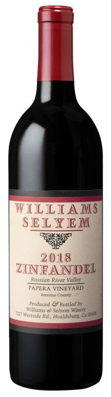 Williams Selyem Papera Vineyard Zinfandel 2018 Front Bottle Shot