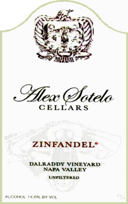 Alex Sotelo Cellars Dalraddy Vineyard Zinfandel 2006 Front Label