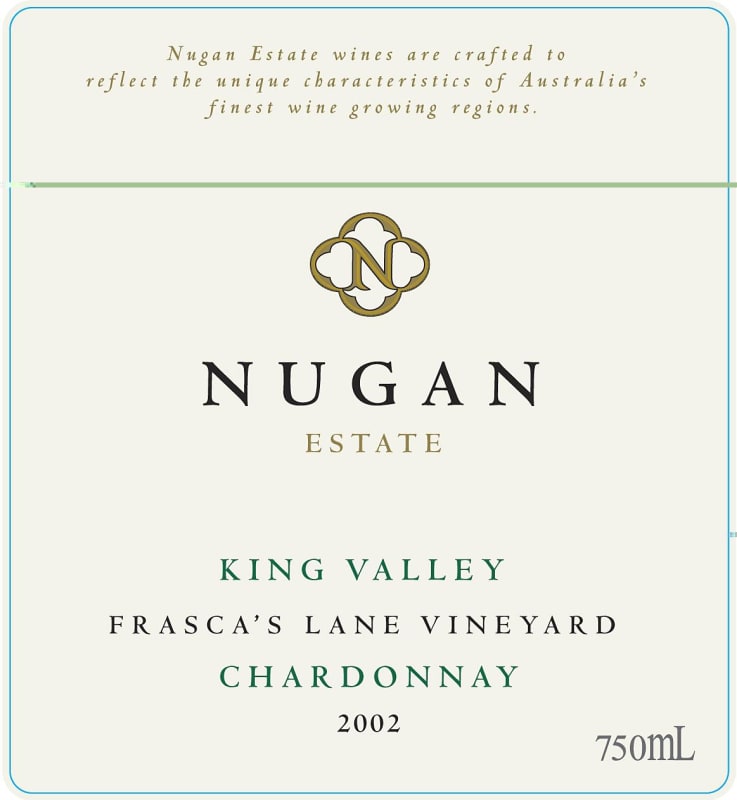 Nugan Estate Frasca's Lane Vineyard Chardonnay 2002 Front Label