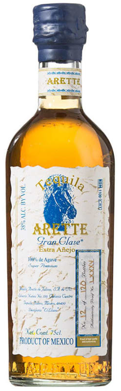 Arette Artesanal Gran Clase Extra Anejo Tequila Front Bottle Shot