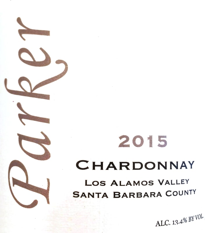 Parker Winery Los Alamos Valley Chardonnay 2015 Front Label