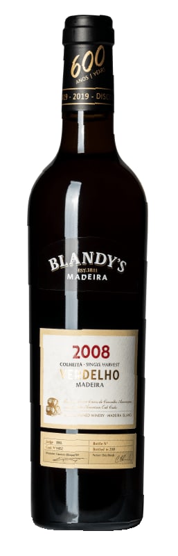 Blandy's Verdelho Colheita Single Harvest Medium Dry Madeira 2008 Front Bottle Shot