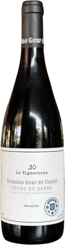 Domaine du Gour de Chaule Cotes du Rhone Cuvee de la Vigneronne 2024 Front Bottle Shot