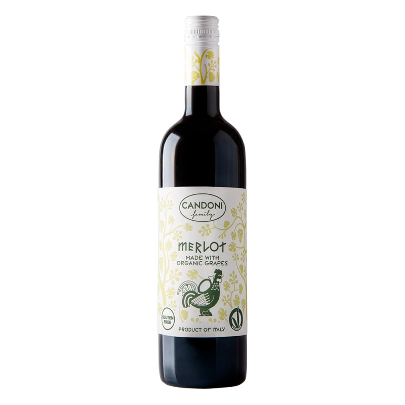 Candoni Organic Merlot 2020 Front Bottle Shot