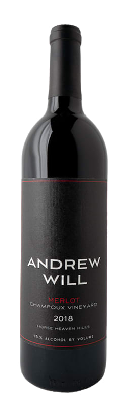 Andrew Will Winery Champoux Vineyard Horse Heaven Hills Merlot 2017 Front Bottle Shot