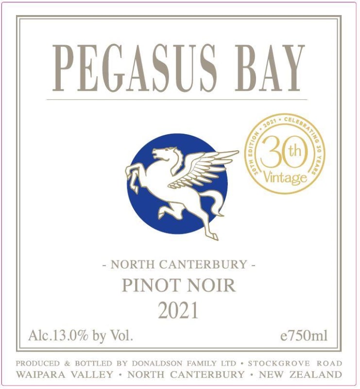 Pegasus Bay Pinot Noir 2021 Front Label
