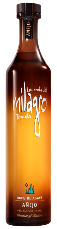 Milagro Anejo Tequila Front Bottle Shot