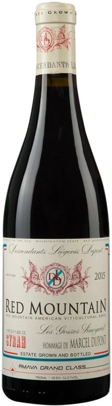 Hedges Family Estate Descendants Liegeois Dupont Syrah 2015 Front Bottle Shot