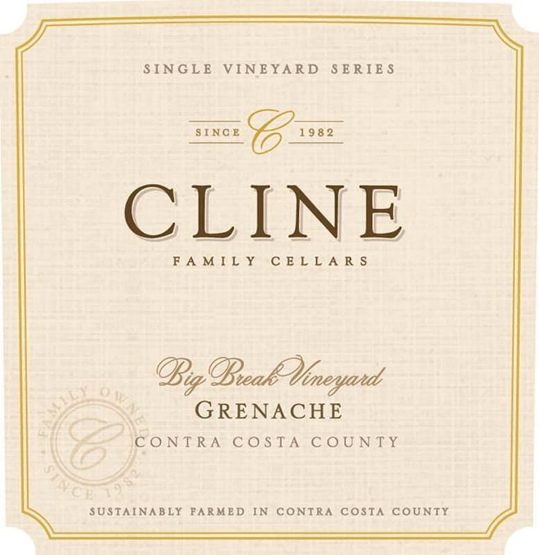 Cline Big Break Grenache 2017 Front Label