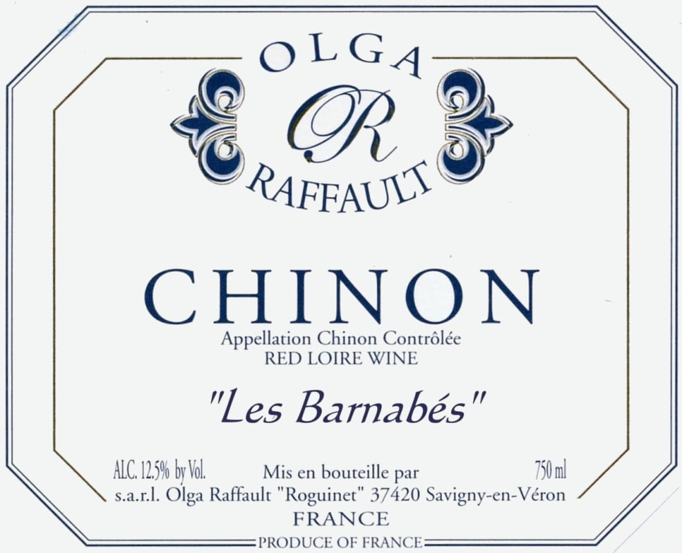 Olga Raffault Chinon Les Barnabes 2015 Front Label
