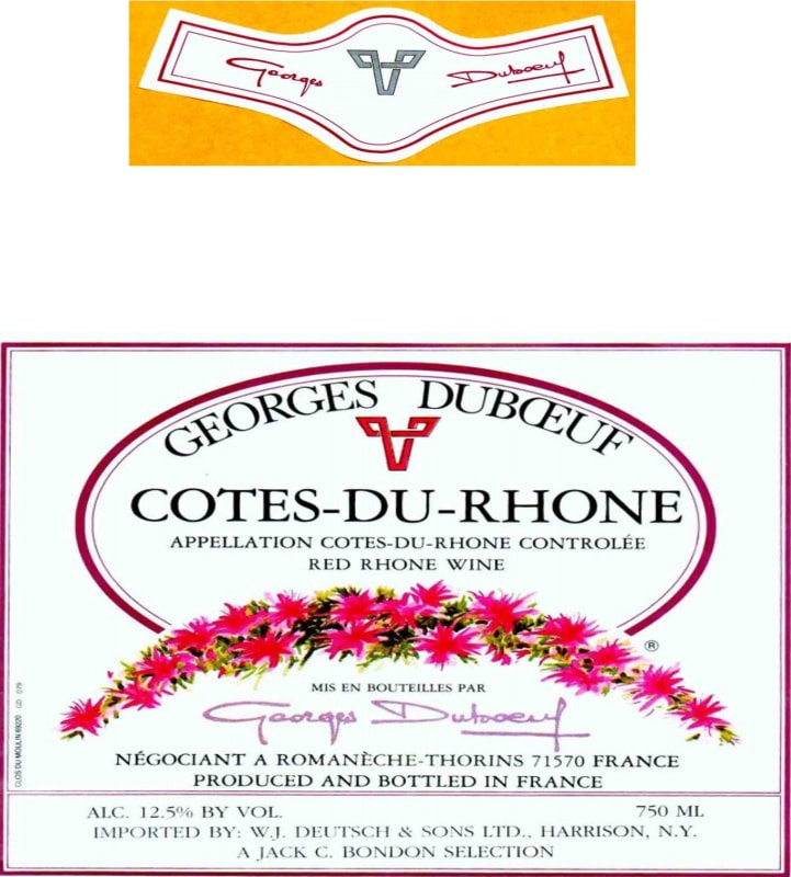 Duboeuf Cotes-du-Rhone Rouge 2004 Front Label