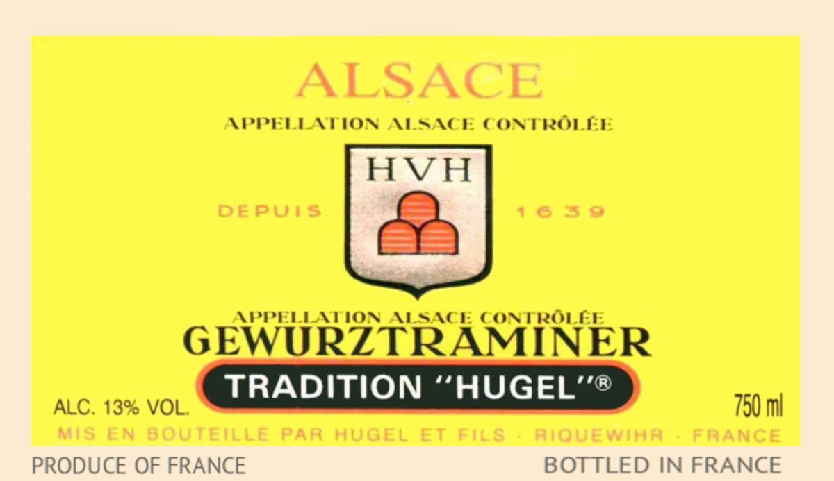 Hugel Alsace Tradition Gewurtztraminer 2010 Front Label