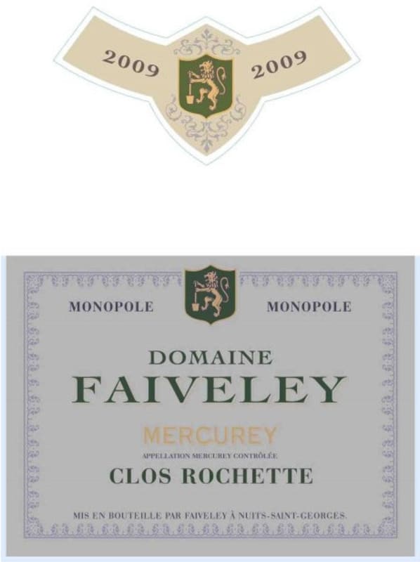 Faiveley Mercurey Clos Rochette 2009 Front Label