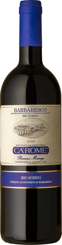 Ca' Rome Barbaresco Sori Rio Sordo 2016 Front Bottle Shot