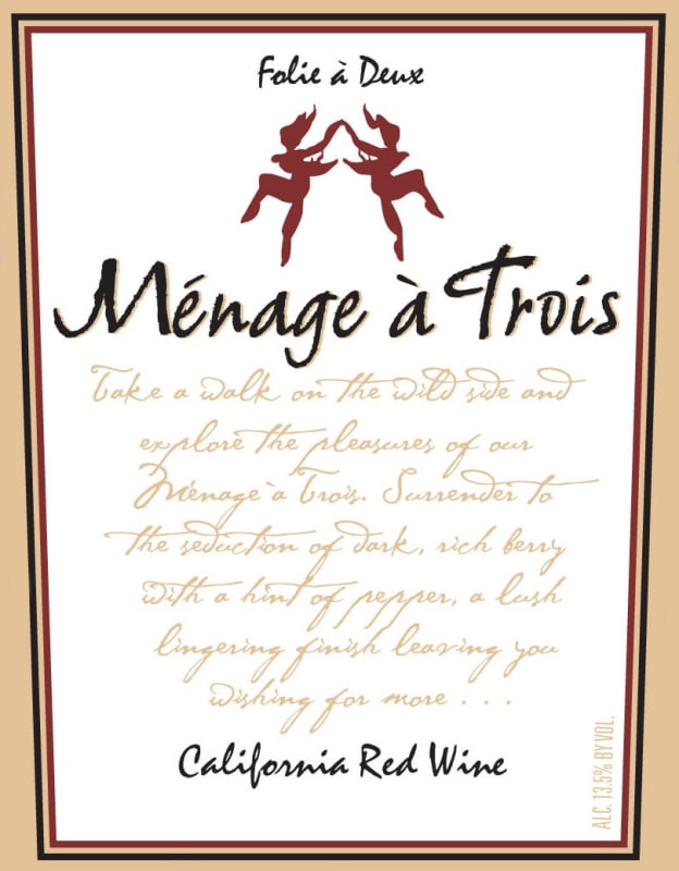 Menage a Trois Folie a Deux Red 2008 Front Label