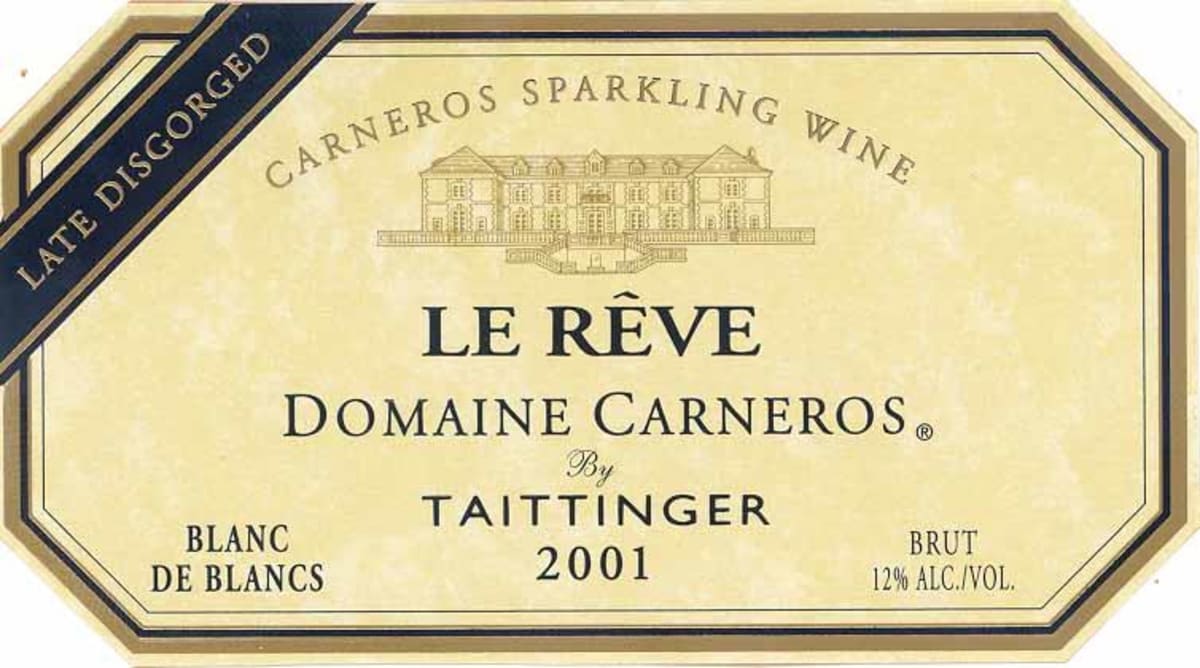 Domaine Carneros Taittinger Le Reve 2001 Front Label