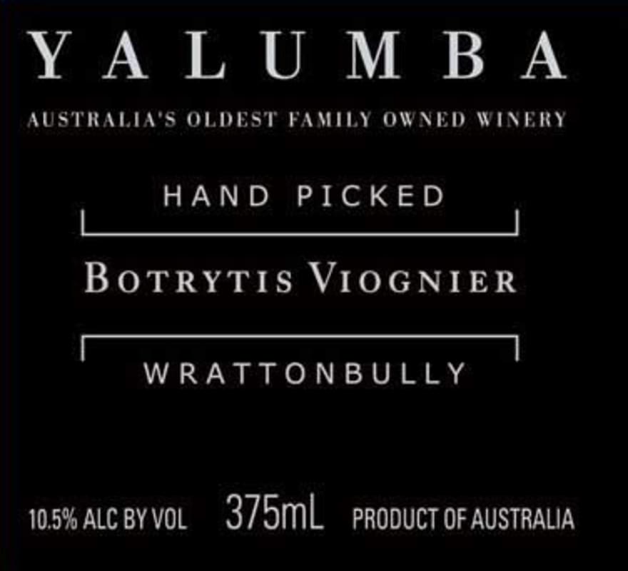 Yalumba Hand Picked Botrytis Viognier 2015 Front Label