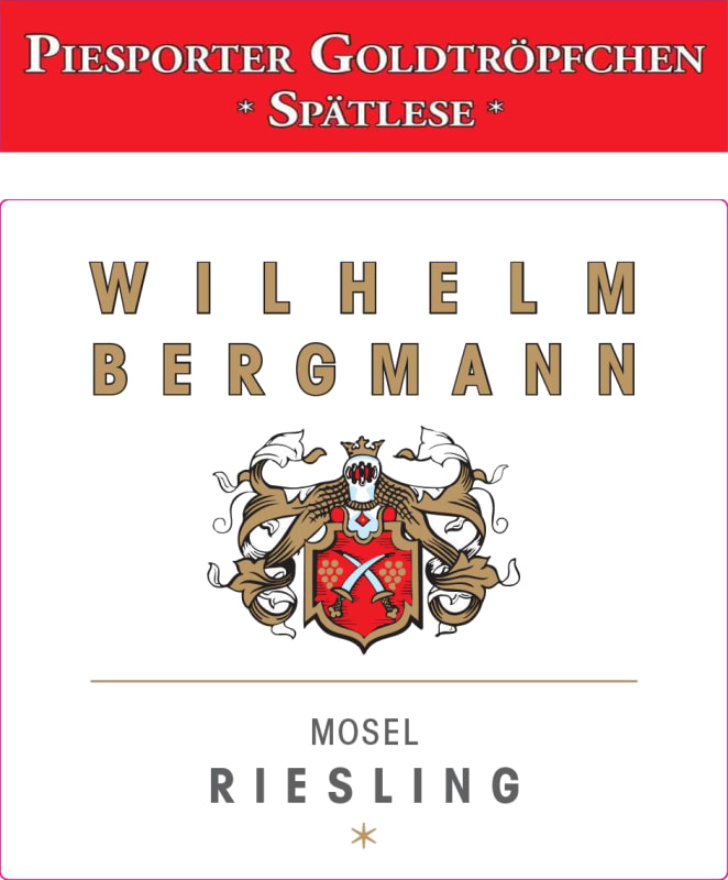 Wilhelm Bergmann Piesporter Goldtropfchen Riesling Spatlese 2016 Front Label