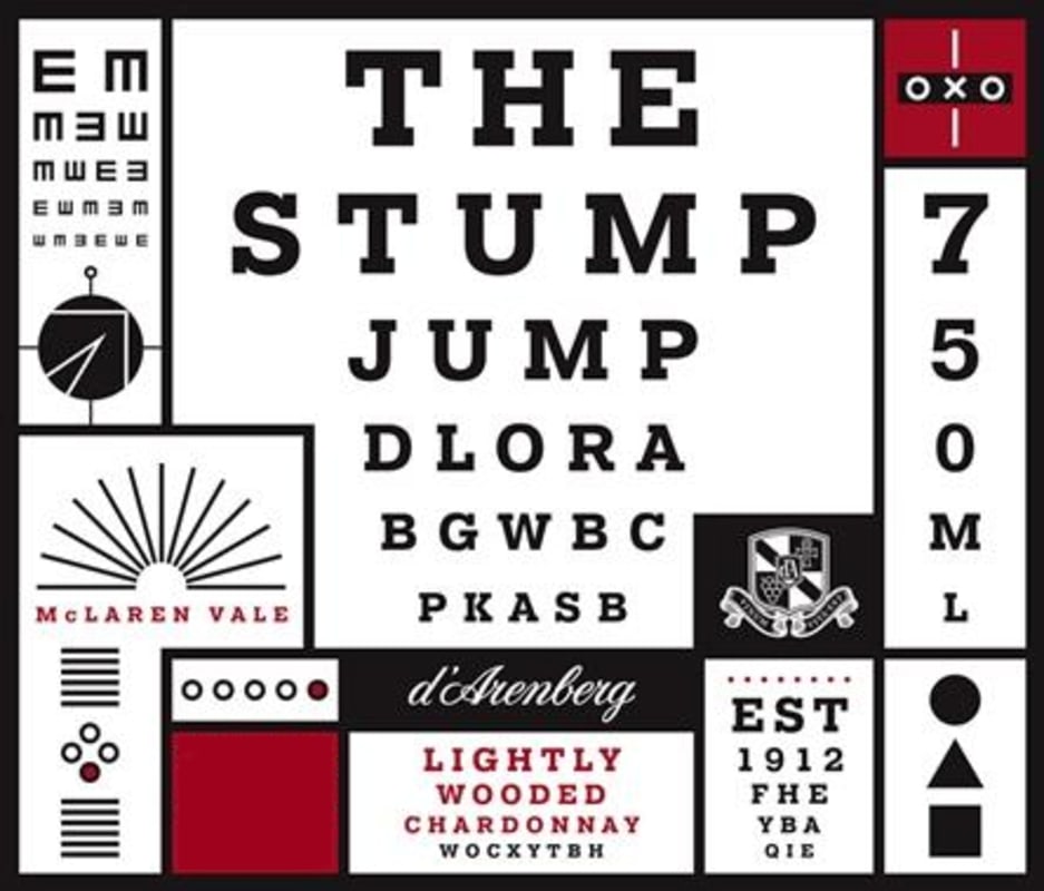 d'Arenberg The Stump Jump Light Wooded Chardonnay 2014 Front Label