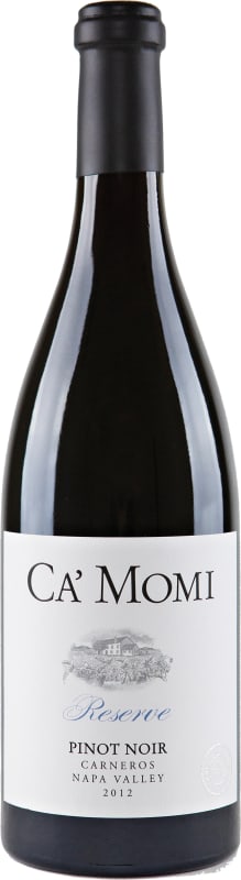 Ca' Momi Winery Reserve Pinot Noir 2012 Front Bottle Shot