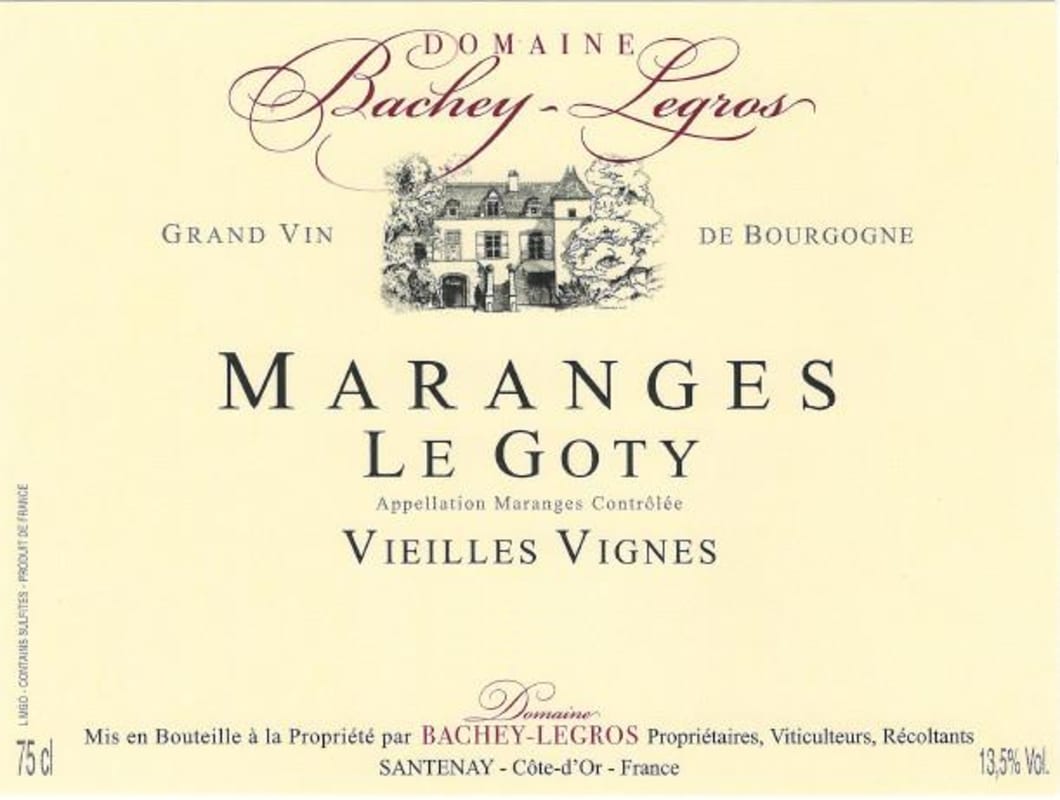 Domaine Bachey-Legros Maranges Le Goty Vieilles Vignes 2018 Front Label