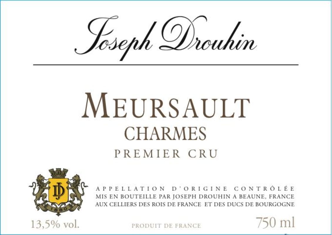Joseph Drouhin Meursault Charmes Premier Cru 2014 Front Label