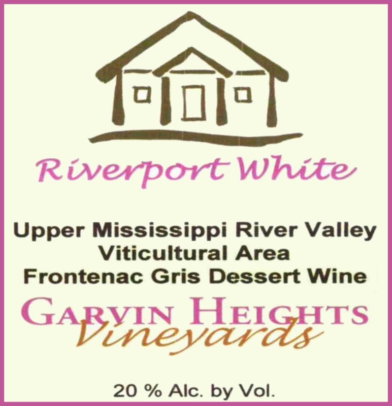 Garvin Heights Vineyards Riverport White Frontenac Gris Dessert Wine 2010 Front Label
