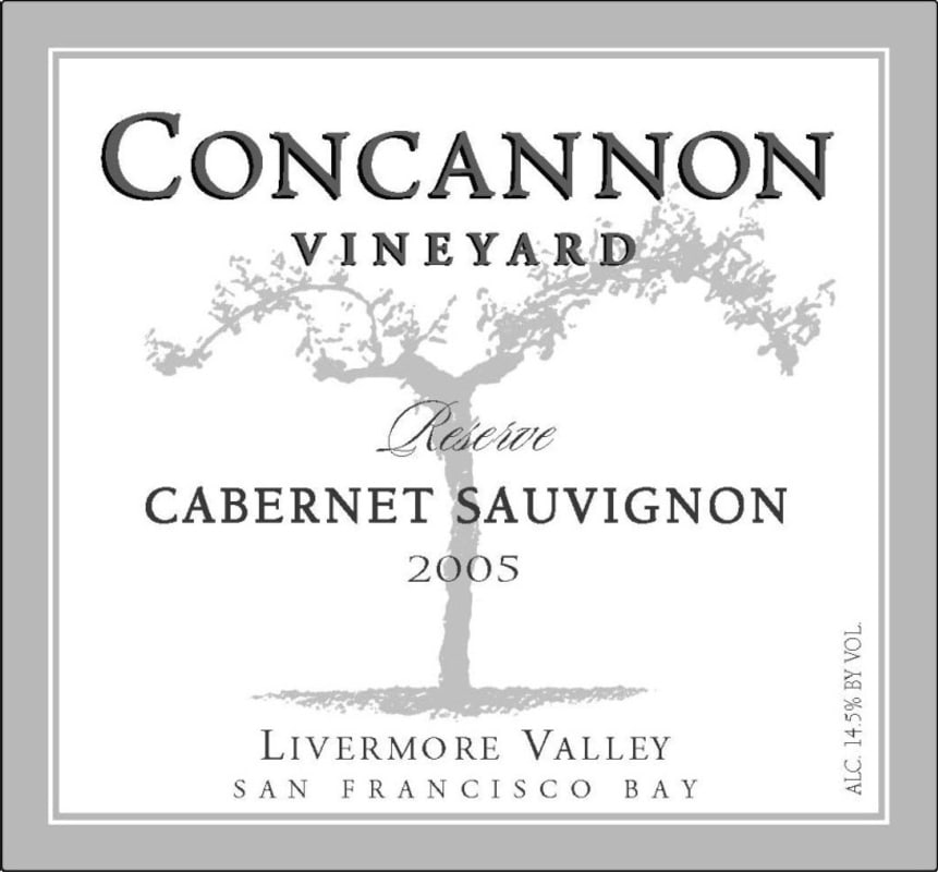 Concannon Livermore Valley Reserve Cabernet Sauvignon 2005 Front Label