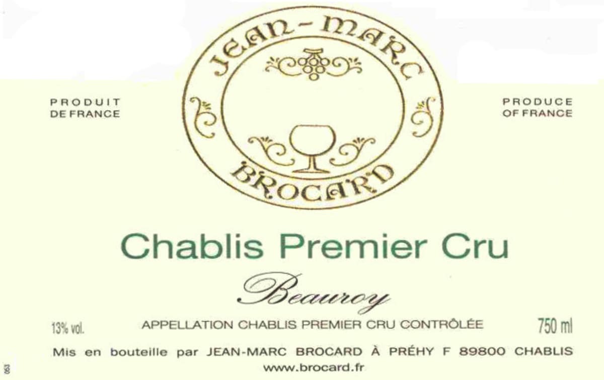 Brocard Chablis Beauroy Premier Cru 2003 Front Label