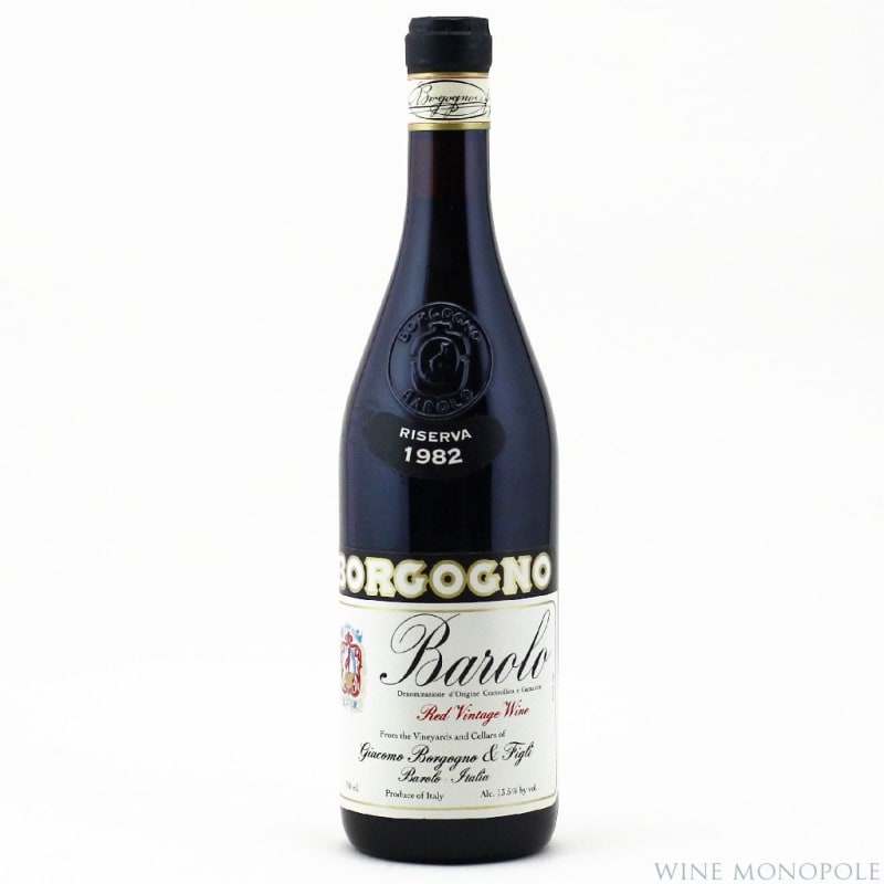 Borgogno Barolo Riserva with Gift Box 1982 Front Bottle Shot