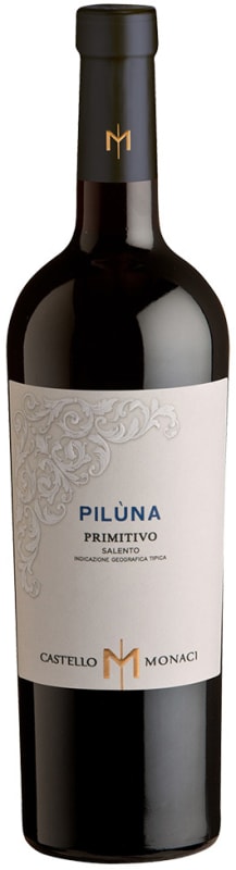 Castello Monaci Piluna Primitivo 2022 Front Bottle Shot