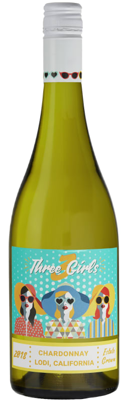 3 Girls Chardonnay 2018 Front Bottle Shot