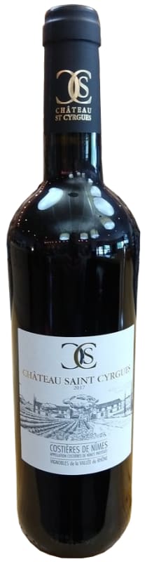 Chateau Saint-Cyrgues Costieres de Nimes Rouge 2017 Front Bottle Shot