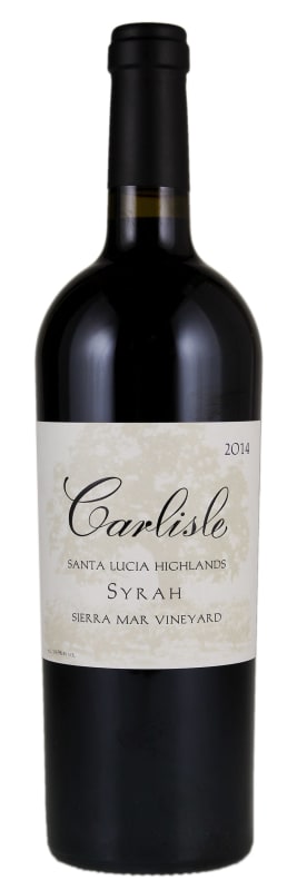 Carlisle Sierra Mar Vineyard Syrah 2014 Front Bottle Shot