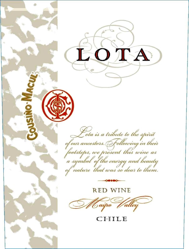 Cousino Macul Lota Red 2013 Front Label