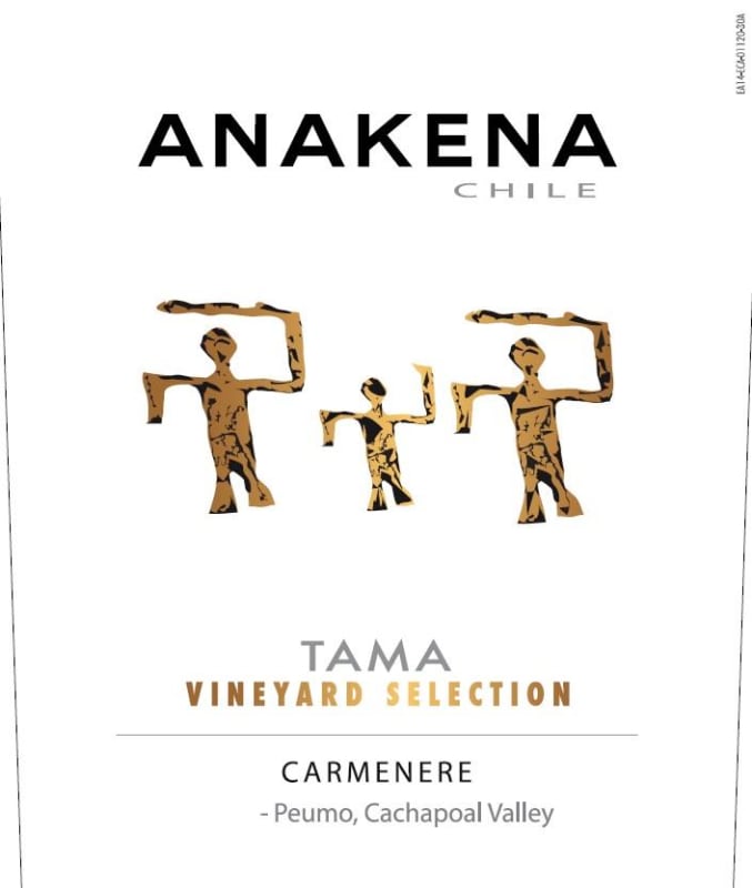 Anakena Wines Tama Vineyard Selection Carmenere 2017 Front Label