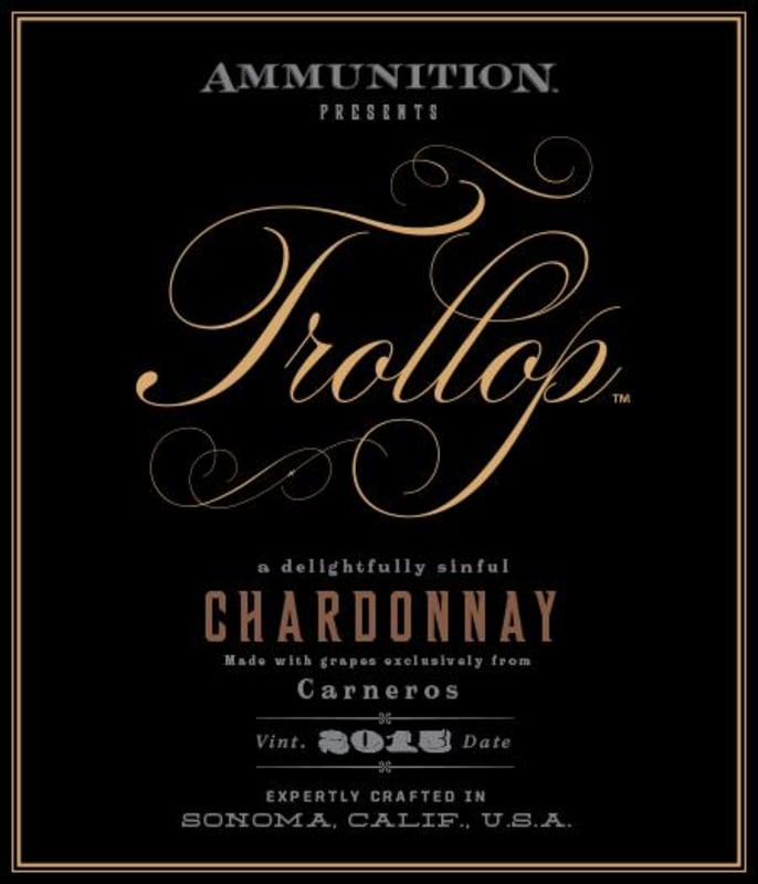 Ammunition Trollop Chardonnay 2015 Front Label