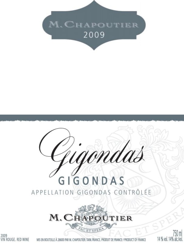M. Chapoutier Gigondas 2009 Front Label