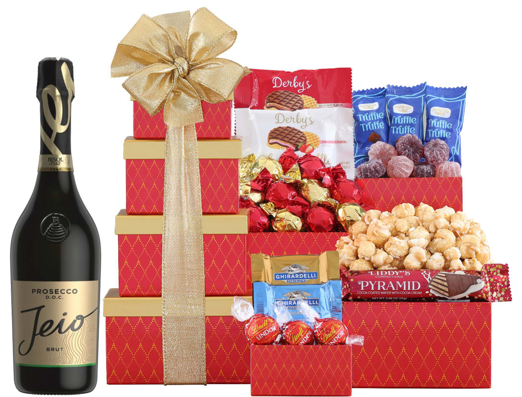 Prosecco & Holiday Cheers Gift Tower Gift Product Image