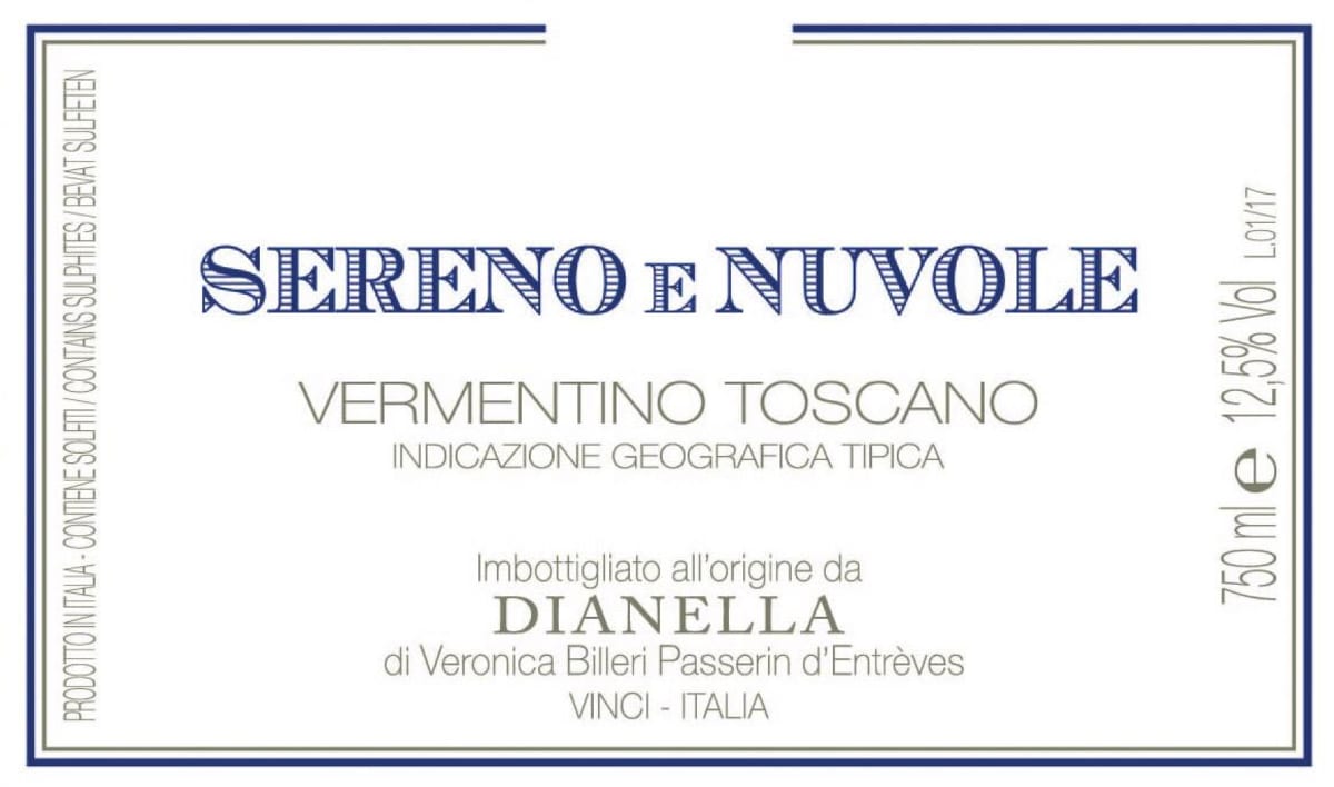 Fattoria Dianella Sereno e Nuvole Bianco 2019 Front Label