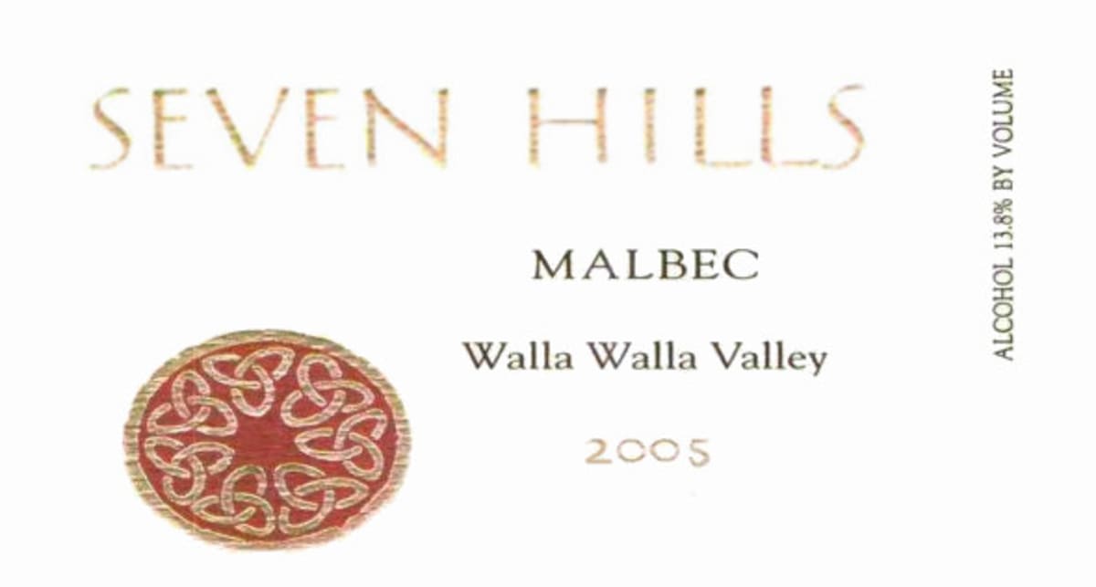 Seven Hills Winery Malbec 2005 Front Label