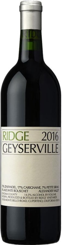 Ridge Geyserville 2016 Front Bottle Shot